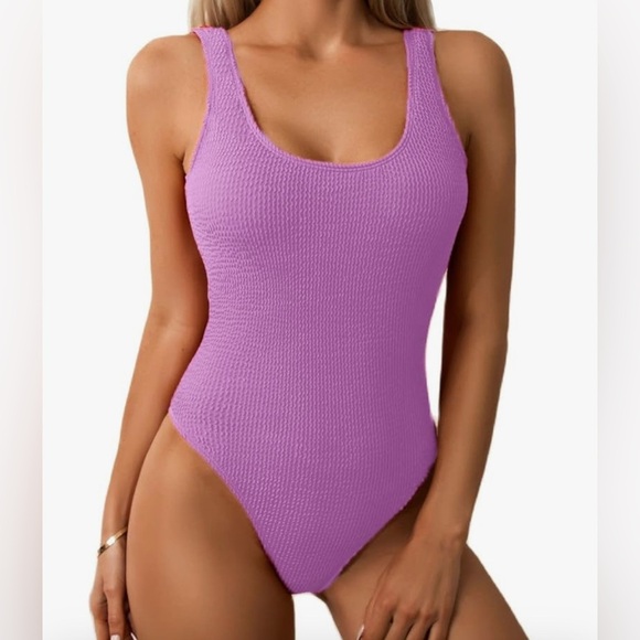 Textured classic fit 
Women's Purple Swimsuit
2025 summer season - Picture 3 of 4